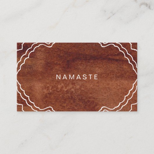 Faux Wood Grain Cool Yoga Teacher Visitekaartje (Voorkant)