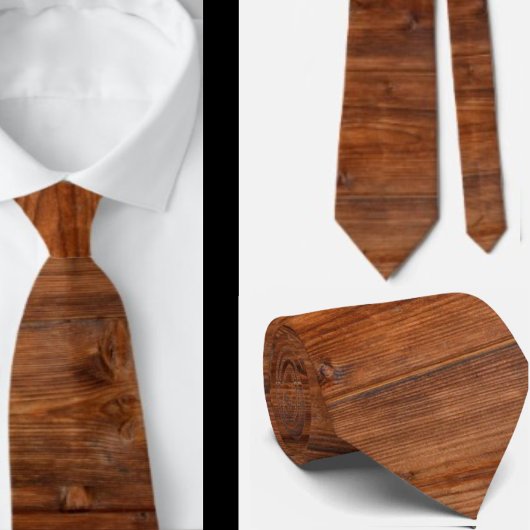 Faux Wood Grain Masculine Rustige Stropdas Necktie