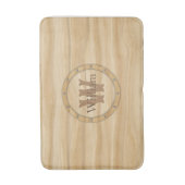 Faux Wood Grain Monogram Badmat (Voorkant Verticaal)