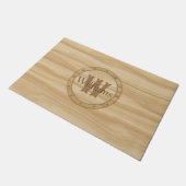 Faux Wood Grain Monogram Deurmat (Schuin)