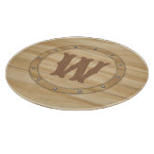Faux Wood Grain Monogram Snijplank (Hoek)