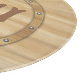 Faux Wood Grain Monogram Snijplank (Hoek)