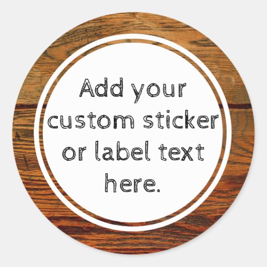 Faux Wood Grain Plank Custom Canning Jar Craft Ronde Sticker (Voorkant)