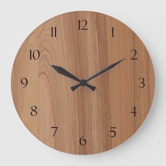 Faux Wood Grain Print Wall klok (Voorkant)