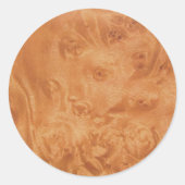 faux Wood Grain Ronde Sticker (Voorkant)