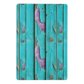 Faux Wood Paarse en Turquoise Blue Mini Klembord (Achterkant)