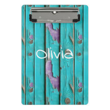 Faux Wood Paarse en Turquoise Blue