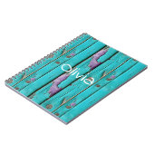 Faux Wood Paarse en Turquoise Blue Notitieboek (Linkerzijde)