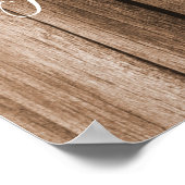 Faux wood Pick a Seat Beide Side bruiloft Poster (Hoek)