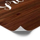 Faux wood Pick a Seat Beide Side bruiloft Poster (Hoek)