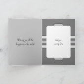 Faux wood rustic 16e grijze fotoverjaardag kaart (Binnen)