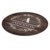 Faux Wood Rustic Wreater Family Name Monogram Snijplank (Hoek)