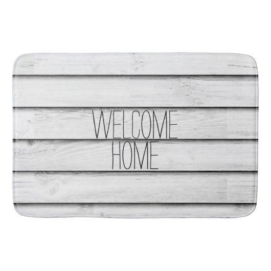 Faux Wood Slats | wit |  Badmat (Voorkant)