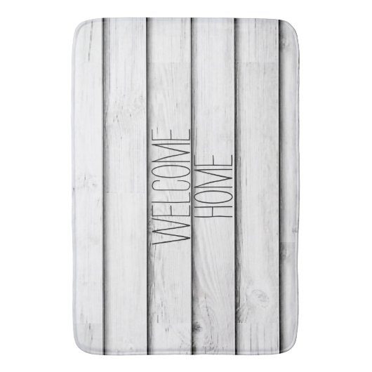 Faux Wood Slats | wit |  Badmat (Voorkant Verticaal)