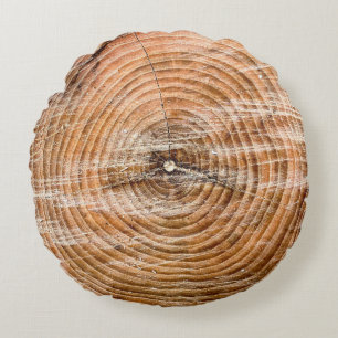 Faux Wood Slice Round Pillow Rond Kussen
