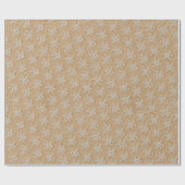 Faux Wood Snowflake op bruine kraft look Cadeaupapier (Vlak)