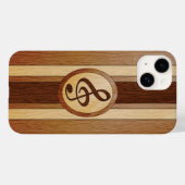 Faux Wood Treble Clef Inlay Case-Mate iPhone Case (Achterkant (horizontaal))