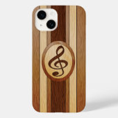 Faux Wood Treble Clef Inlay Case-Mate iPhone Case (Achterkant)
