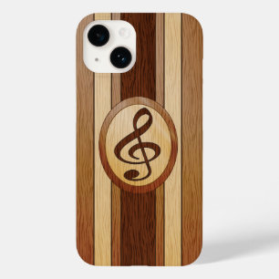 Faux Wood Treble Clef Inlay Case-Mate iPhone 14 Hoesje