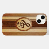 Faux Wood Treble Clef Inlay Case-Mate iPhone Case (Achterkant (horizontaal))