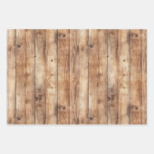 Faux Wood Western Cowboy Cowgirl Horse Verjaardag Inpakpapier Vel (Voorkant 2)