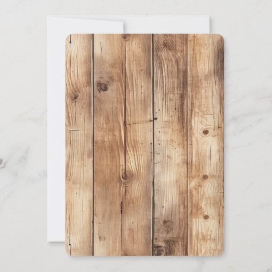 Faux Wood Western Cowboy Cowgirl Horse Verjaardag Kaart (Achterkant)