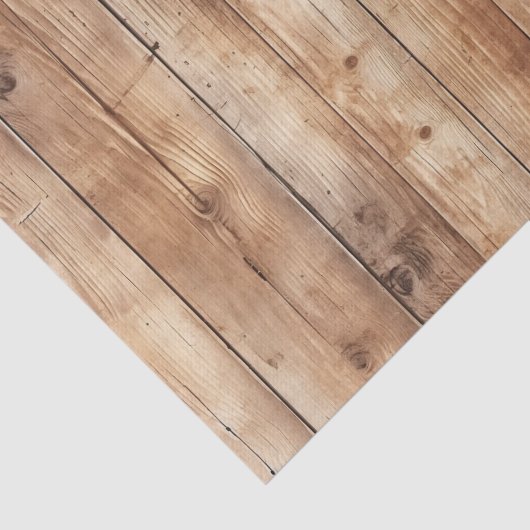 Faux Wood Western Cowboy Cowgirl Verjaardag Tissuepapier (Detail)