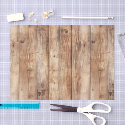 Faux Wood Western Cowboy Cowgirl Verjaardag Tissuepapier (Craft)