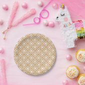 Faux Wood | Wit Patroon Papier Bord (Feest)
