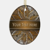 Faux Wood Zonnebloem Foto Keramische Ronde Ornamen Keramisch Ornament (Rechts)