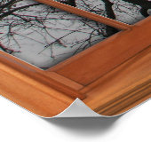 Faux Wooden Bay Window Illusion - Winter Uitzicht Poster (Hoek)