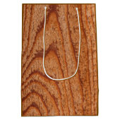 Faux Wooden Custom Initials Medium Cadeauzakje (Achterkant)