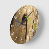 Faux Wooden Cypress Tree Knot Ronde Klok (Hoek)