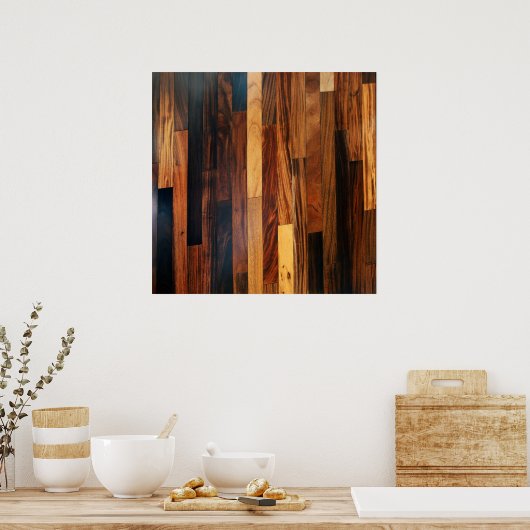 Faux Wooden Floor Slats Poster (Keuken)