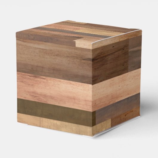 Faux Wooden Plank Timer Design Bedankdoosjes (Achterkant)