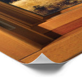 Faux Wooden Window Illusion - Autumn Pine Trees Poster (Hoek)