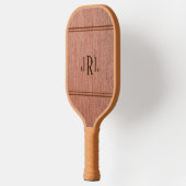 Faux Woodgrain met monogram Pickleball Paddle (Links)