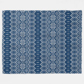 Faux Wool Knittern Blue White Fleece Deken (Voorkant (Horizontaal))