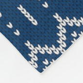 Faux Wool Knittern Blue White Fleece Deken (Hoek)