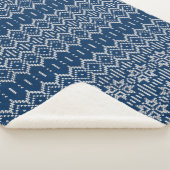Faux Wool Knittern Blue White Sherpa Deken (3/4)
