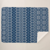 Faux Wool Knittern Blue White Sherpa Deken (Voorkant (horizontaal))