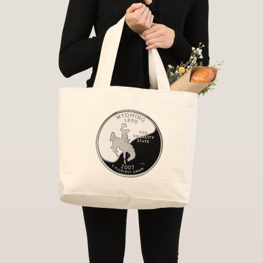Faux Wyoming State Quarter Grote Tote Bag (Voorkant (product))