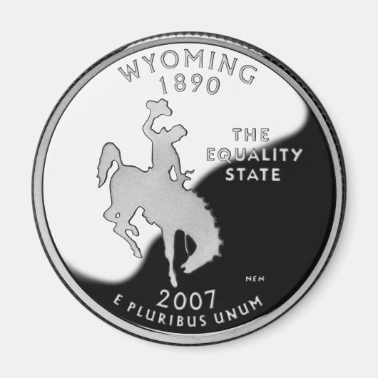 Faux Wyoming State Quarter Magneet (Voorkant)