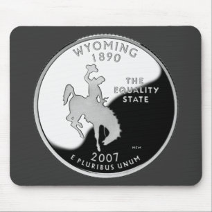 Faux Wyoming State Quarter Muismat