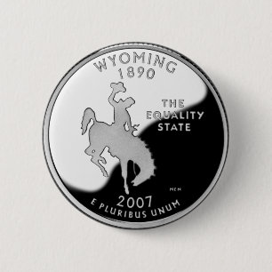Faux Wyoming State Quarter Ronde Button 5,7 Cm