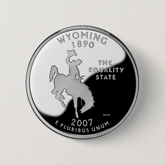 Faux Wyoming State Quarter Ronde Button 5,7 Cm (Voorkant)