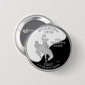 Faux Wyoming State Quarter Ronde Button 5,7 Cm (Voorkant /achterkant)