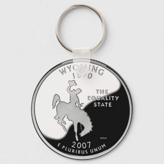 Faux Wyoming State Quarter Sleutelhanger (Voorkant)