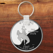Faux Wyoming State Quarter Sleutelhanger (Voorkant)