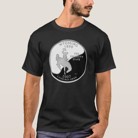 Faux Wyoming State Quarter T-shirt (Voorkant)